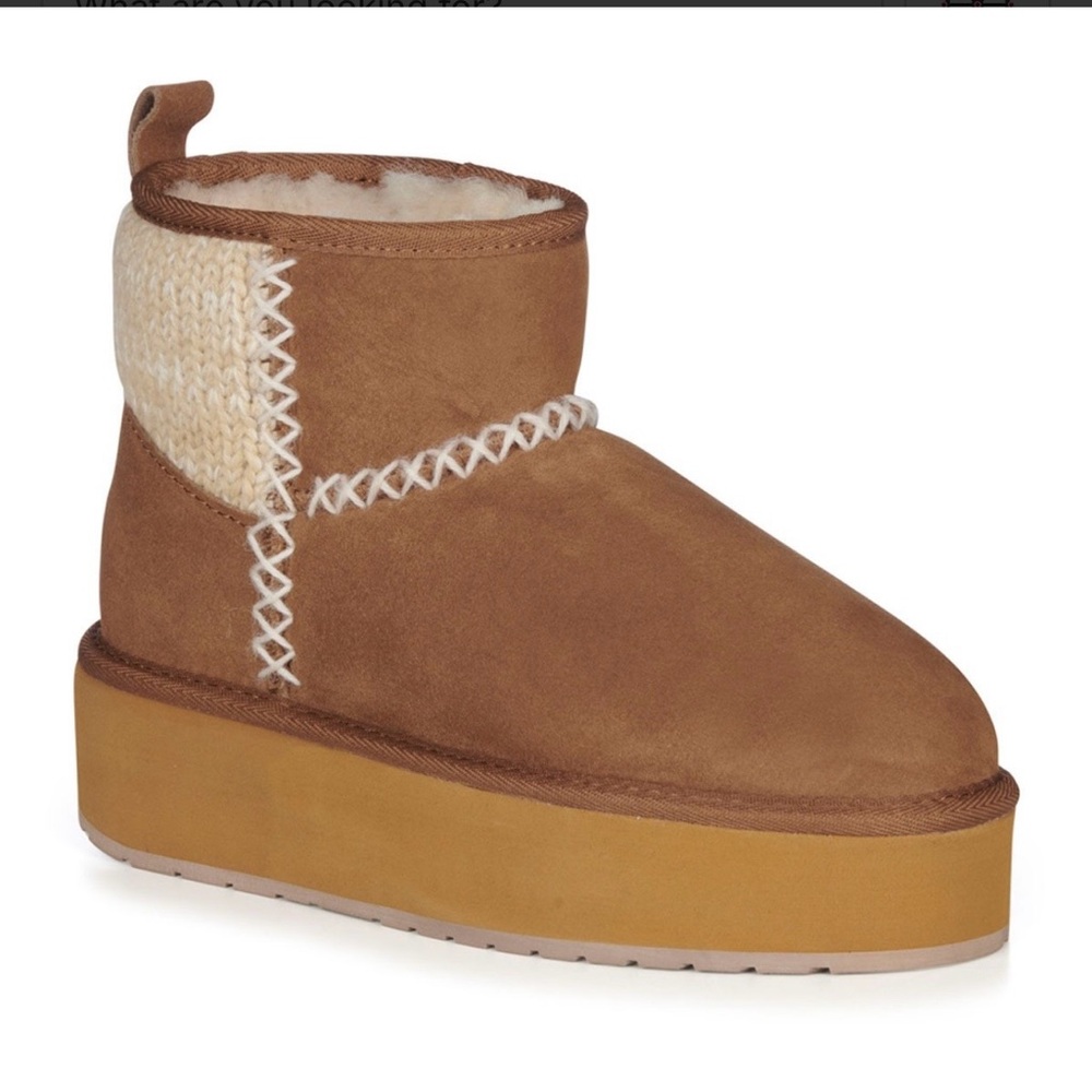 Emu Cozy Brown Platform Ankle Boots
